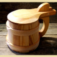 Bierkrug aus Holz für LARP und Mittelaltermarkt