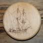 Preview: Wood cover for Glasses and Mugs - Sailing Ship