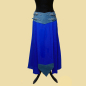 Preview: Hip-fitting battle skirt made of royal-blue linen and azul colored oiled leather