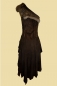 Preview: One Shoulder Dress with Rabbit Fur