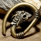 Preview: Schoulderfur with Wolfhead Closure "Frigga"