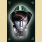 Preview: Green leather bonnet