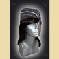 Preview: Forage cap made of grey suede leather. Decorated with silver braiding and decorative studs.
