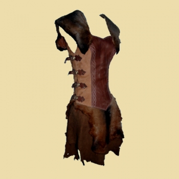 Dress with fur and leather, Barbarian