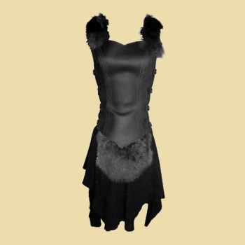 Dress with fur and leather, Barbarian
