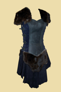 Dress with fur and leather, Barbarian