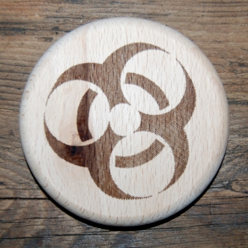 Wood cover for Glasses and Mugs - Biohazard