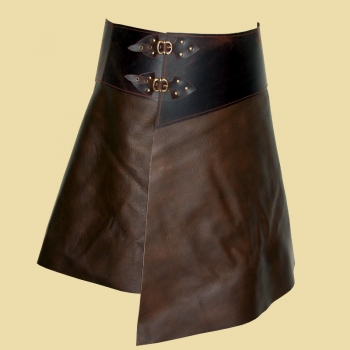 Asymmetrical leather skirt