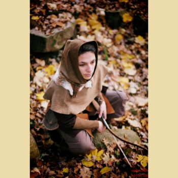 Preview: Ledergugel mit Fell