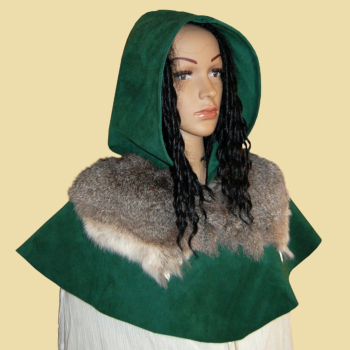 Preview: Ledergugel mit Fell