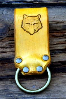 Wolf's head-  Belt Loop with Steel Ring - Kopie