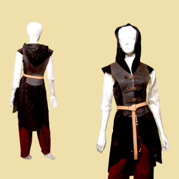 Surcoat with hood - dark brown