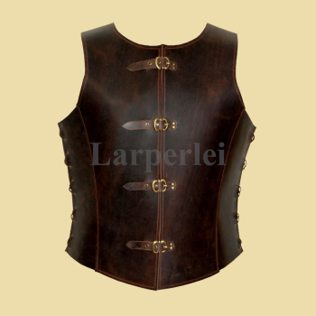 Preview: Doublet made of oiled leather - dark-brown