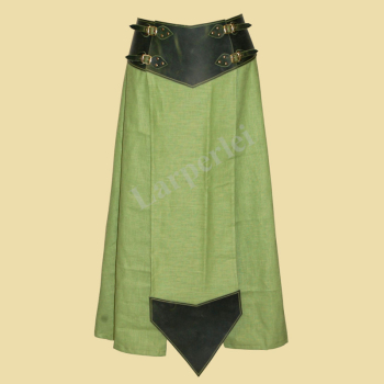 Preview: Kampfrock aus Leinen und Leder