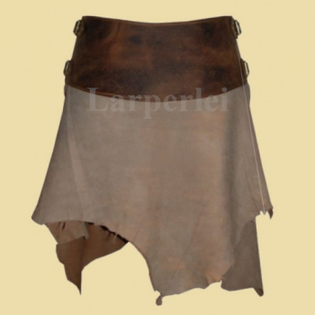 Preview: Kurzer Lederrock aus Ziegenleder