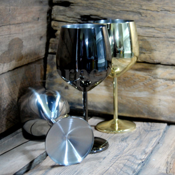 Stainless steel wine goblet