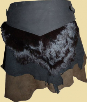 Leather skirt with bones and beads