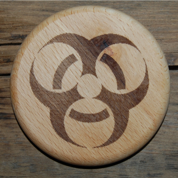 Wood cover for Glasses and Mugs - Biohazard