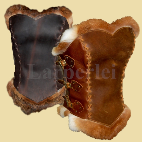 Ledercorsage mit Fell