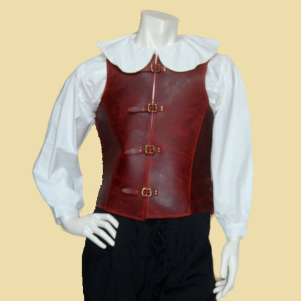 Doublet made of oiled leather - red