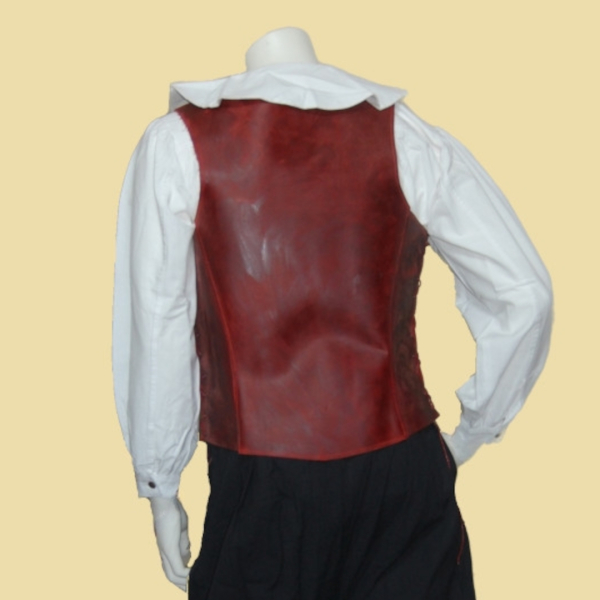 Doublet made of oiled leather - red