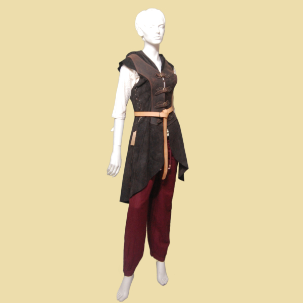 Waffenrock mit Kapuze - dunkelbraun