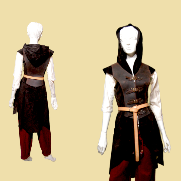 Waffenrock mit Kapuze - dunkelbraun