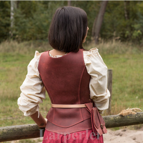 Festes Wams aus Leder - rot