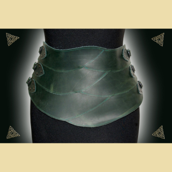 Corset Belt made of green oiled leather