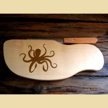 Essbrettchen mit Messerschlitz - Kraken