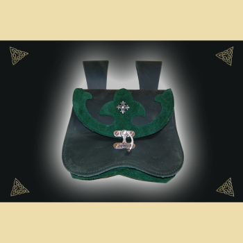 Grüne Guerteltasche aus Leder