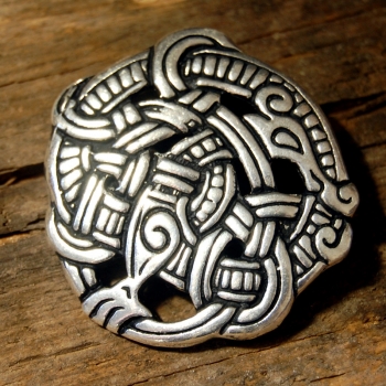 Viking Brooch Urnes Snake